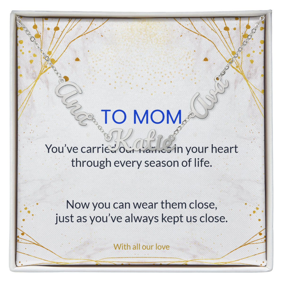 Personalized Multiple Name Necklace – 2 or 3 Names