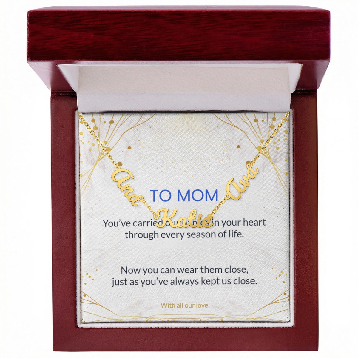 Personalized Multiple Name Necklace – 2 or 3 Names